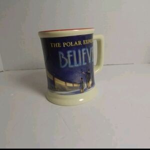 Warner Bros The‎ Polar Express Train "Believe" 3D Raised Ceramic Mug Heat Safe
